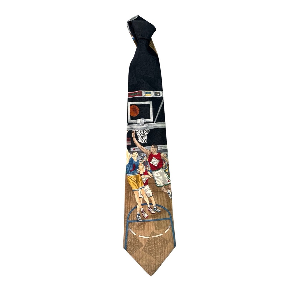 Tabasco Basketball Silk Novelty Tie Made in USA – Retro Scene - Picture 6 of 9